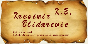 Krešimir Blidarević vizit kartica
